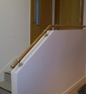 Clasac Oak Handrail With Knuckle Brackets Spireco Spiral Stairs